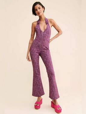 Milk it Roxy Star Jumpsuit Halter Playsuit 70s Festival Size 12